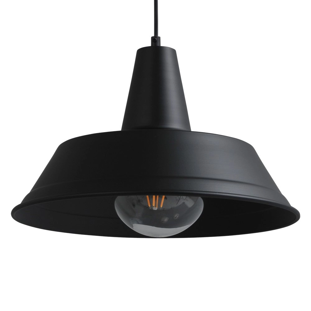 Schwarze Vintage-Pendelleuchte Industria 35