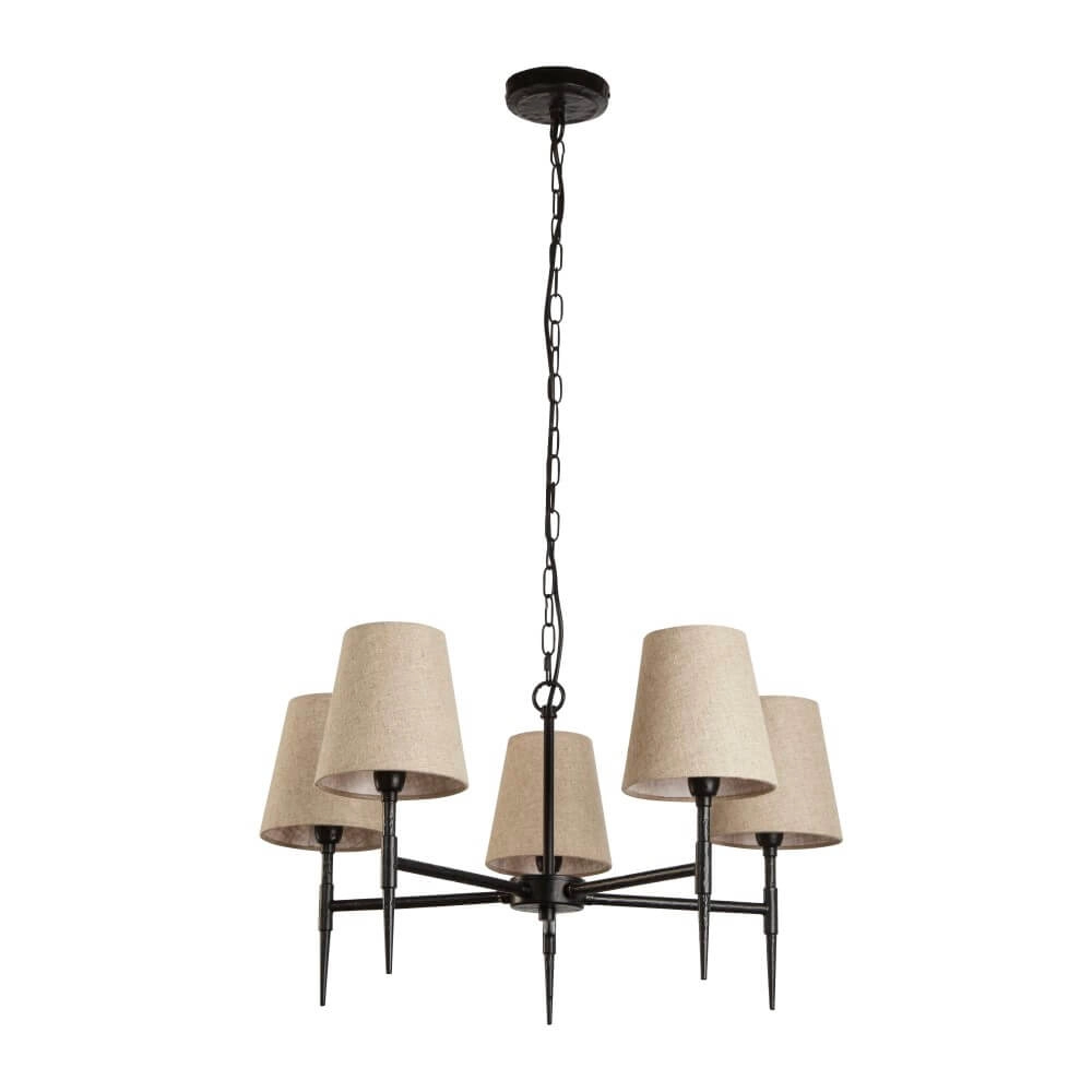 Hängelampe mit 5 Leuchten Gothic Schwarz Searchlight 5053423249995