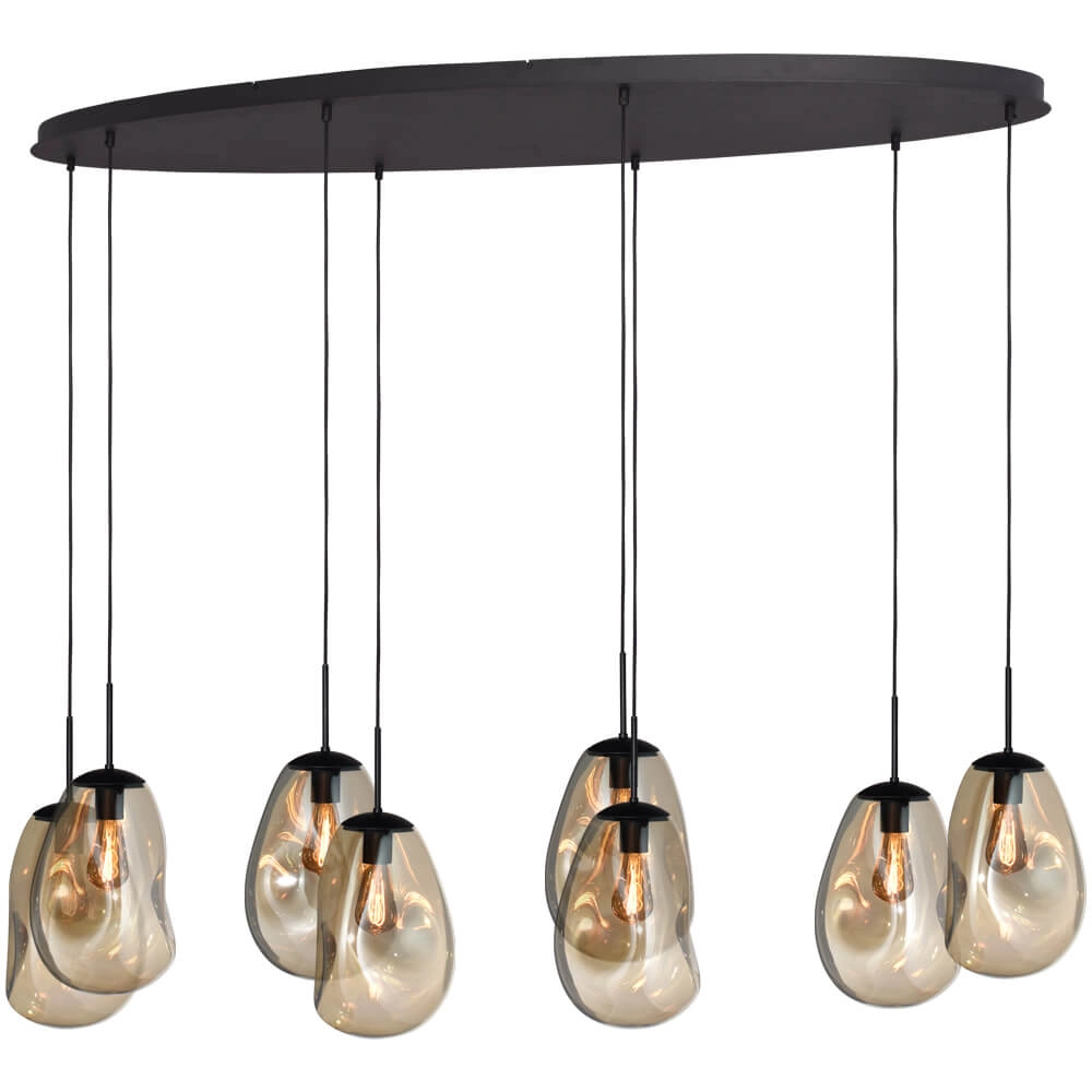 Hängelampe Lava Oval 8x Goldglas Ø 22,5cm Masterlight 8718121290201