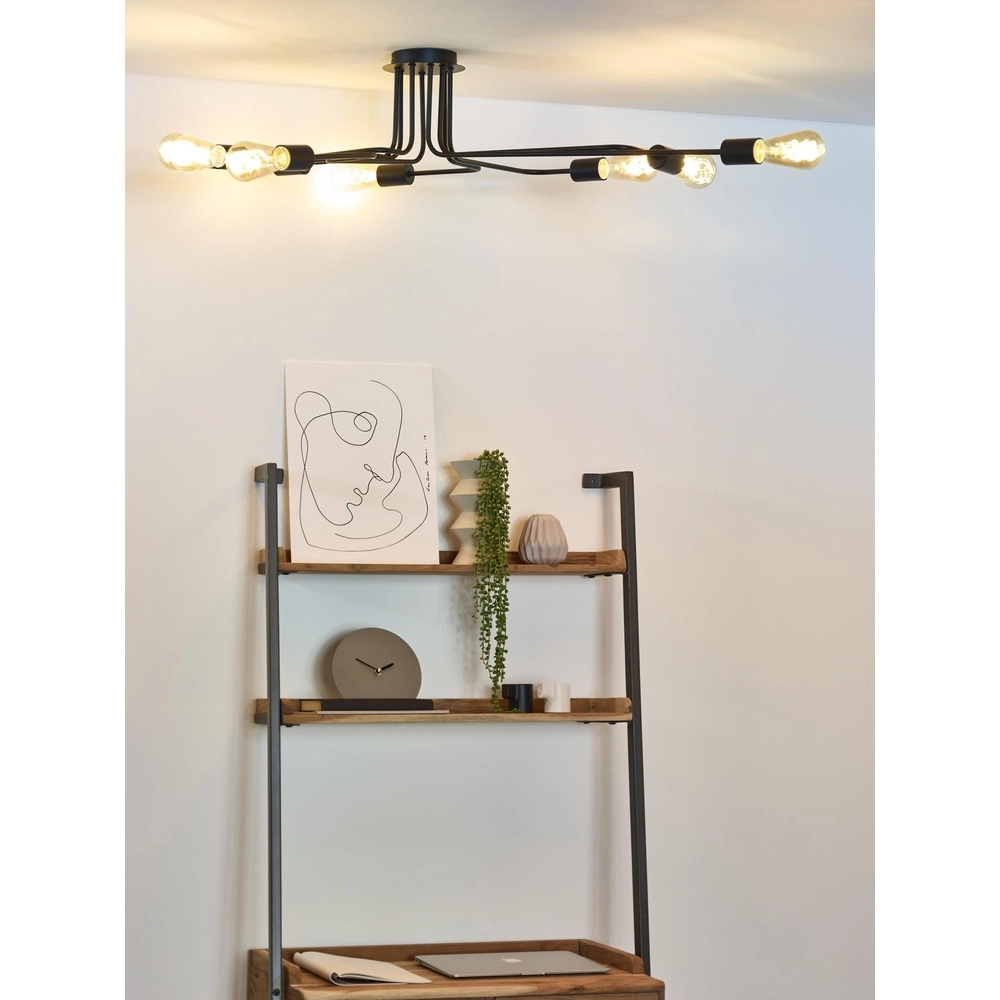 Deckenlampe Lester 8-Licht Schwarz Lucide 5411212210906