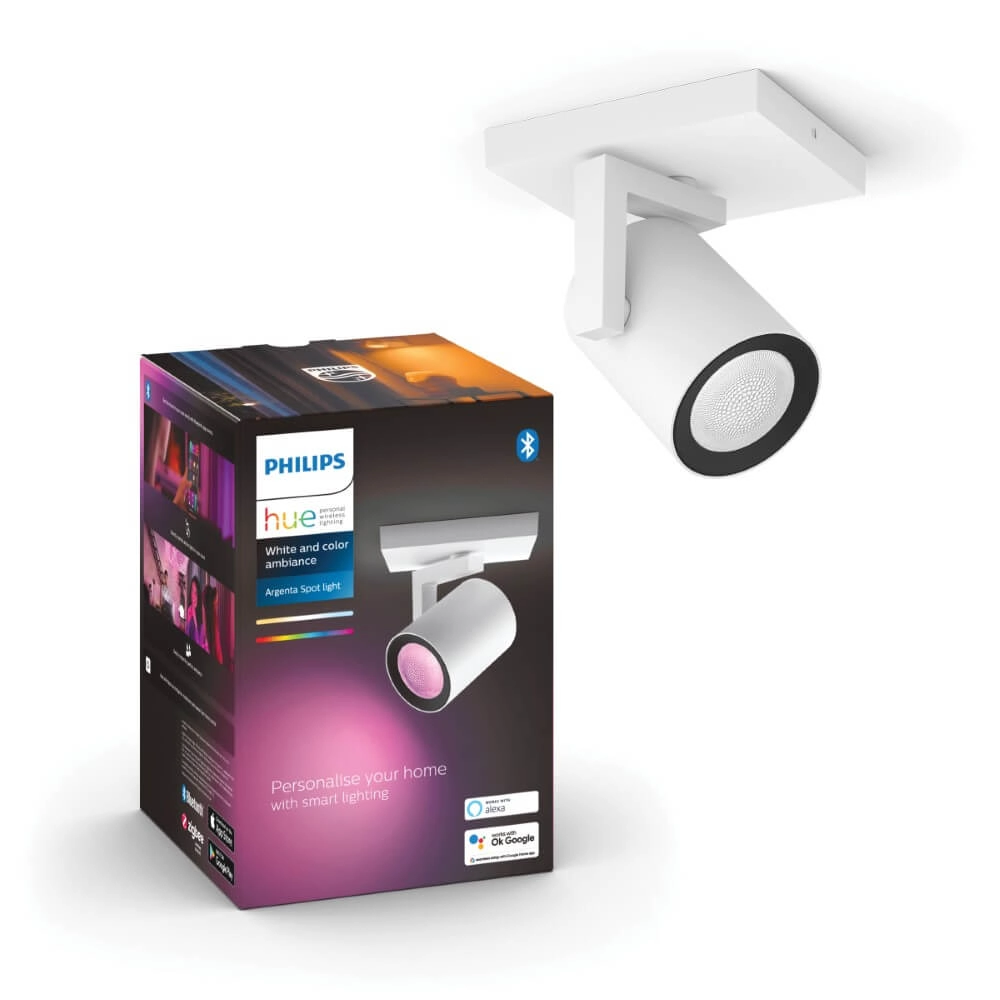 Aufbaustrahler Hue Argenta - White and color Weiß Philips 8718696171578
