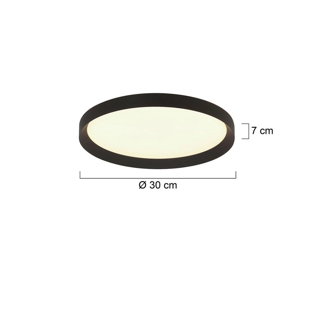 Moderne Deckenbeleuchtung Flady schwarze Ø30cm Steinhauer 8712746181012
