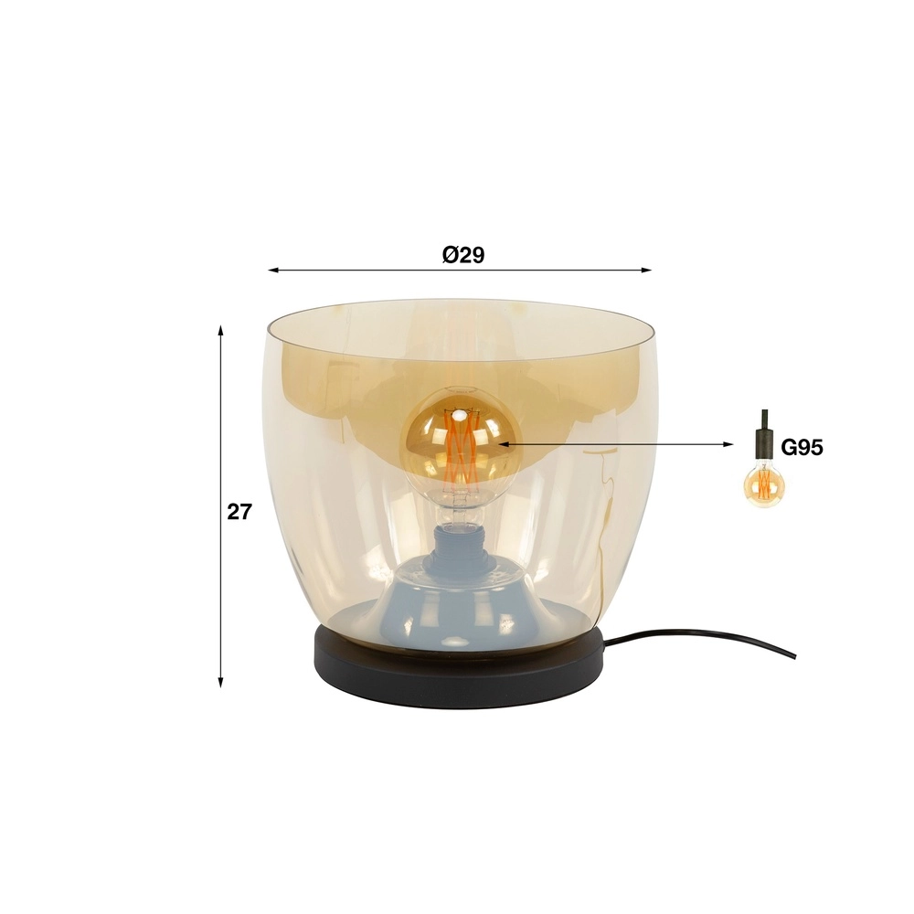 Bernsteinglas der Stehlampe UP Ø 29 cm – 27 cm hoch Lyora 8716803512580
