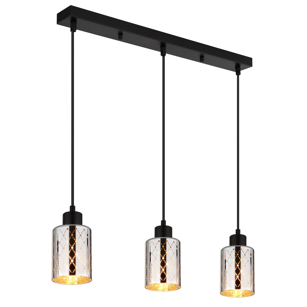 Design-Pendellampe Alonso 3-Licht Schwarz