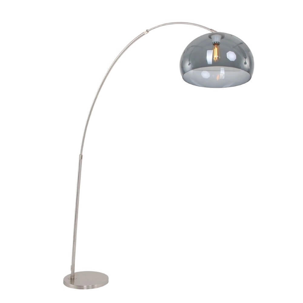 Bogenlampe Gramineus Stahl mit Rauchglas Steinhauer 8712746116496