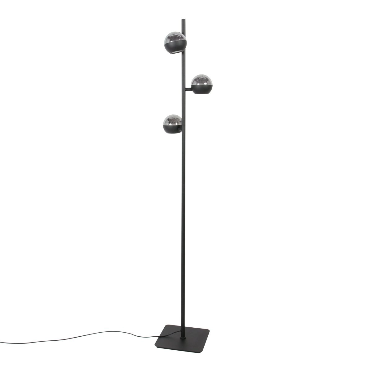 LED-Stehlampe Belluno 3-Licht Schwarz – Glas Steinhauer 8712746183986