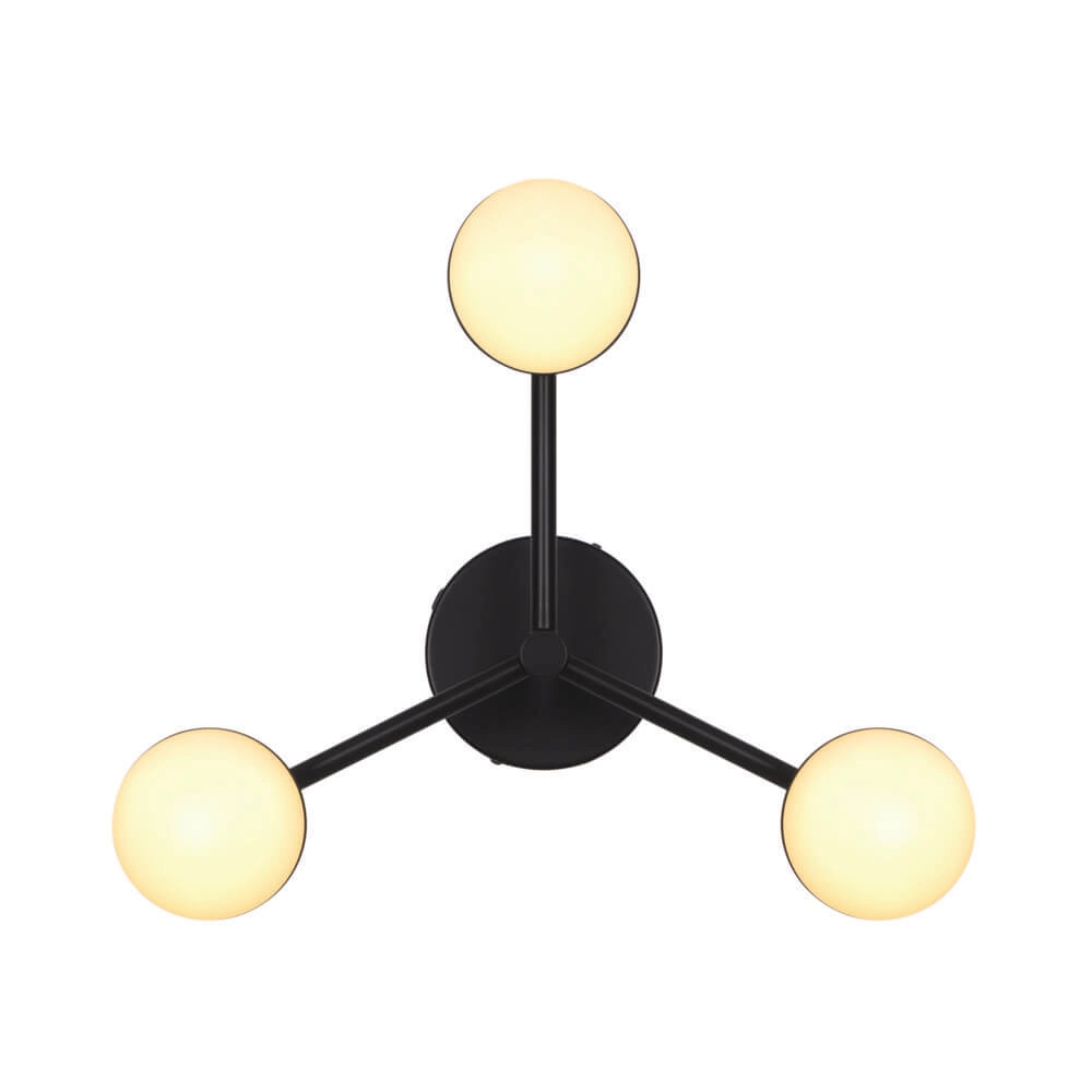 Schwarze Deckenleuchte Contina Bauform 3-flammig Nordlux 5704924024306
