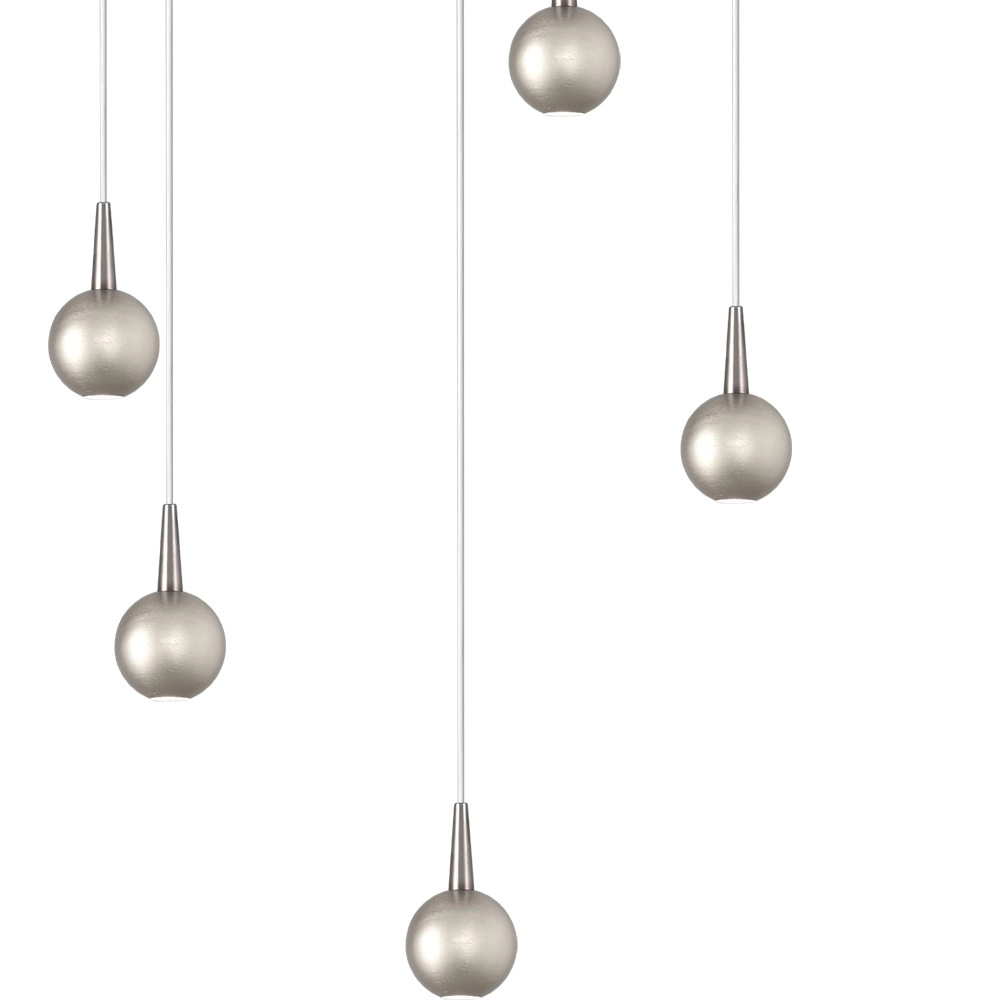 5-Licht Pendellampe Talana Nickel Ø 35 cm DTW Masterlight 8718121353982