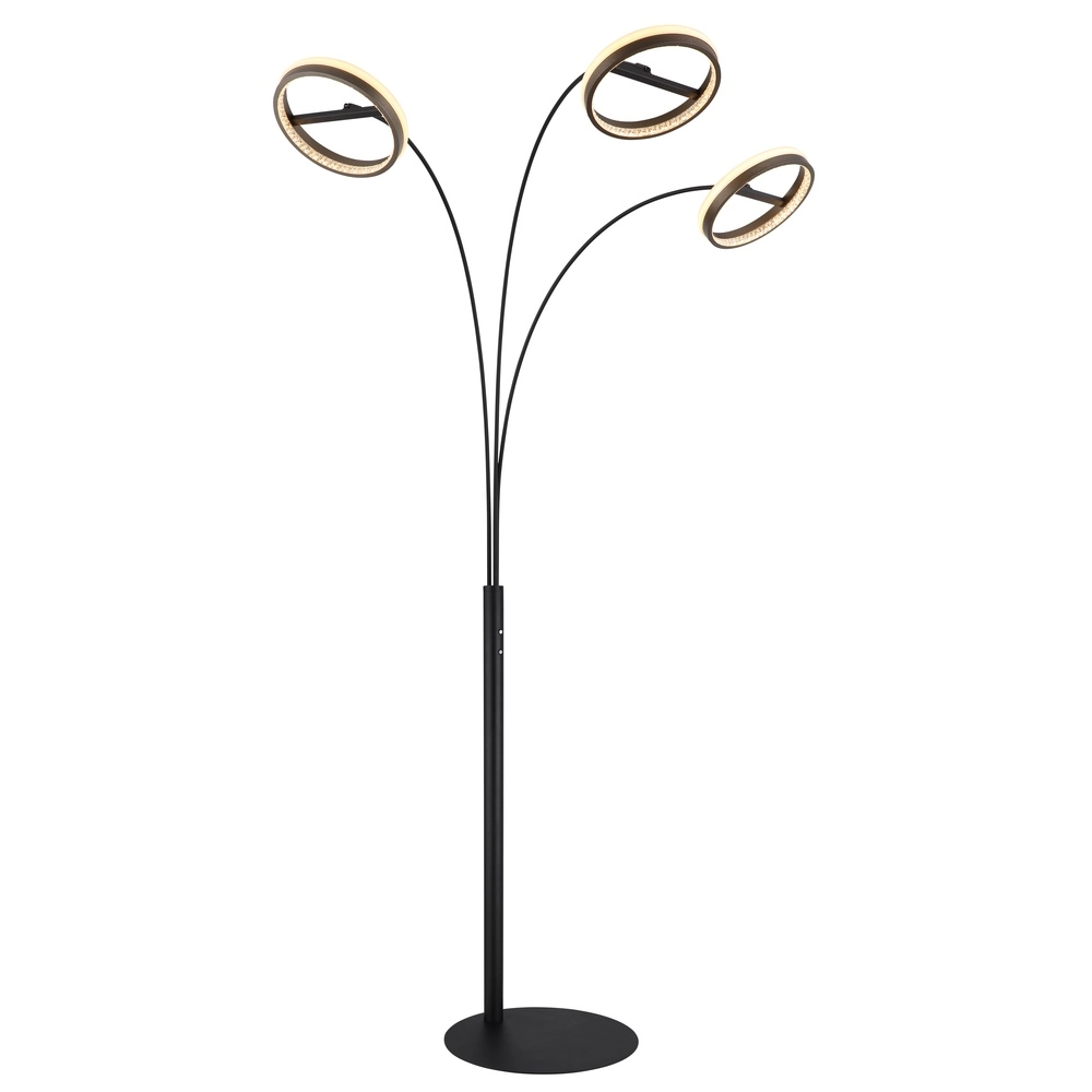 Design-Stehlampe Della 3-Licht Schwarz Globo 9007371468744