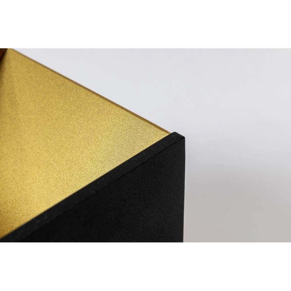 Quadratische Wandleuchte Fulda schwarz mit gold Artdelight 8719831736324