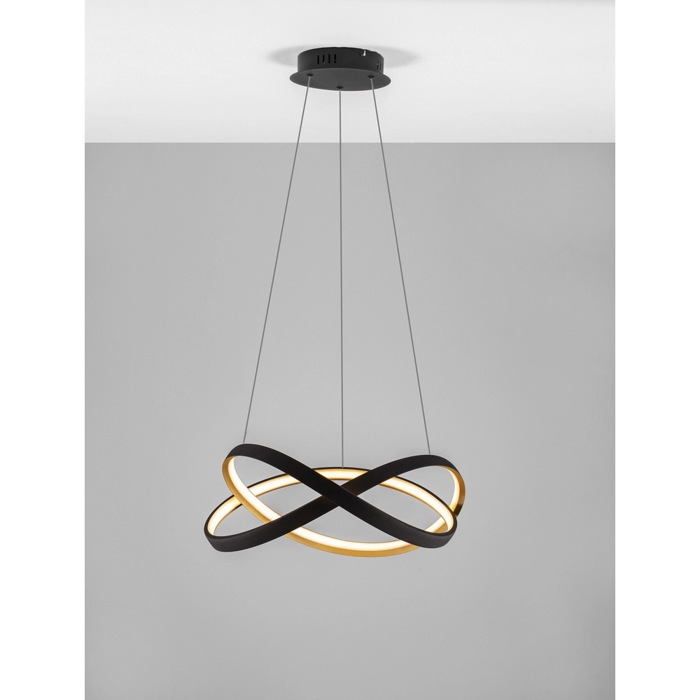 Design-Pendelleuchte Odrey schwarz mit gold