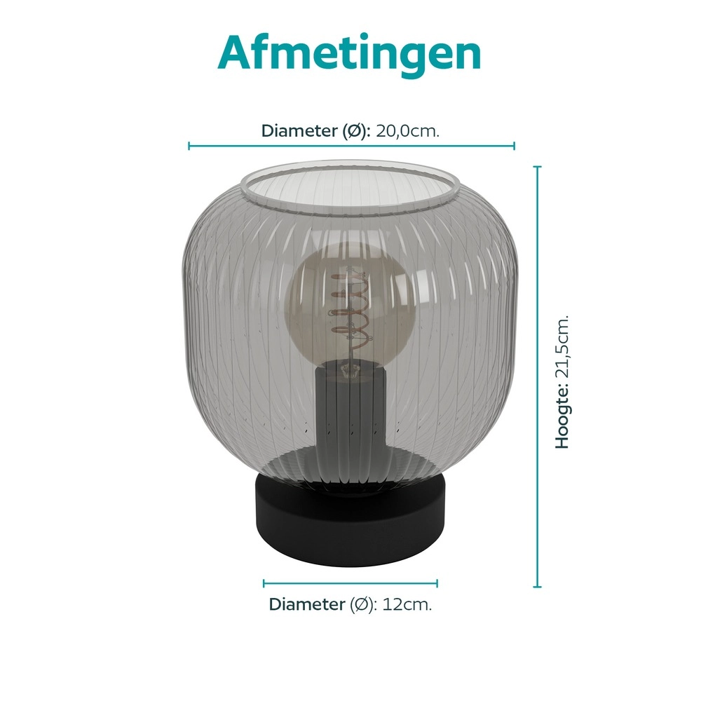 Design-Tischlampe Dasmina schwarze Ø 20cm