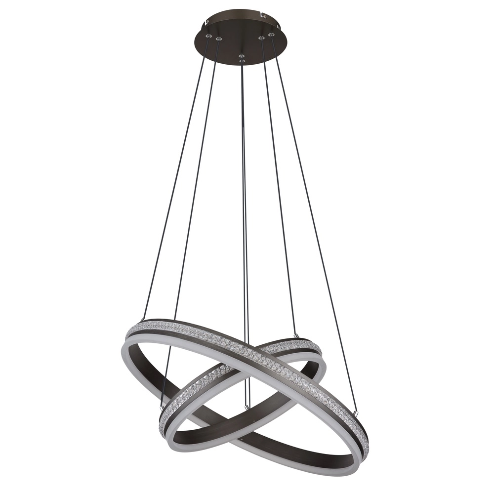 Design-Pendellampe Grouni 2 Ringe mit Titan gebürstet Globo 9007371454990