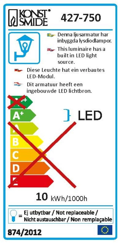 LED-Außenleuchte Hild Led Aufwärts KonstSmide 7318304277503