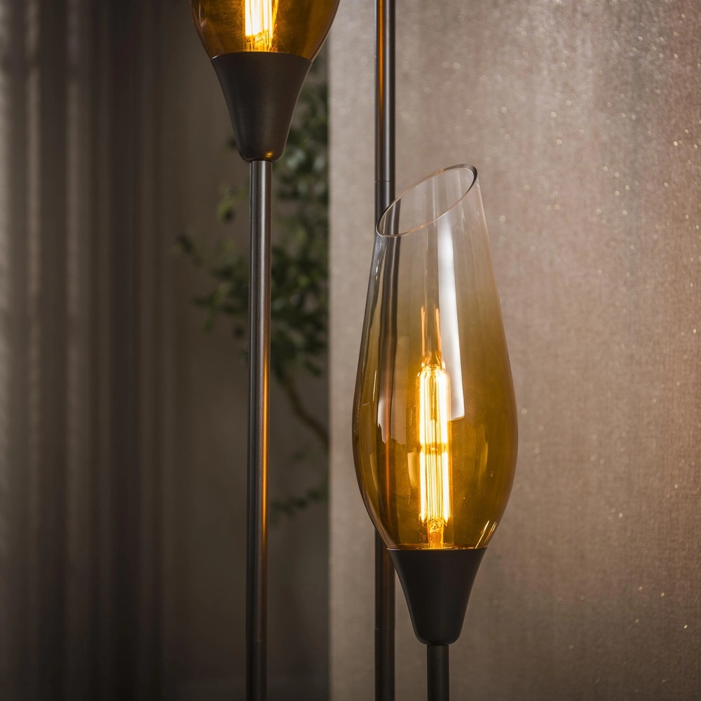 Glas-Stehlampe Cocoon 3x E27 – 168 cm – verblassendes Glas Lyora 8716803511880