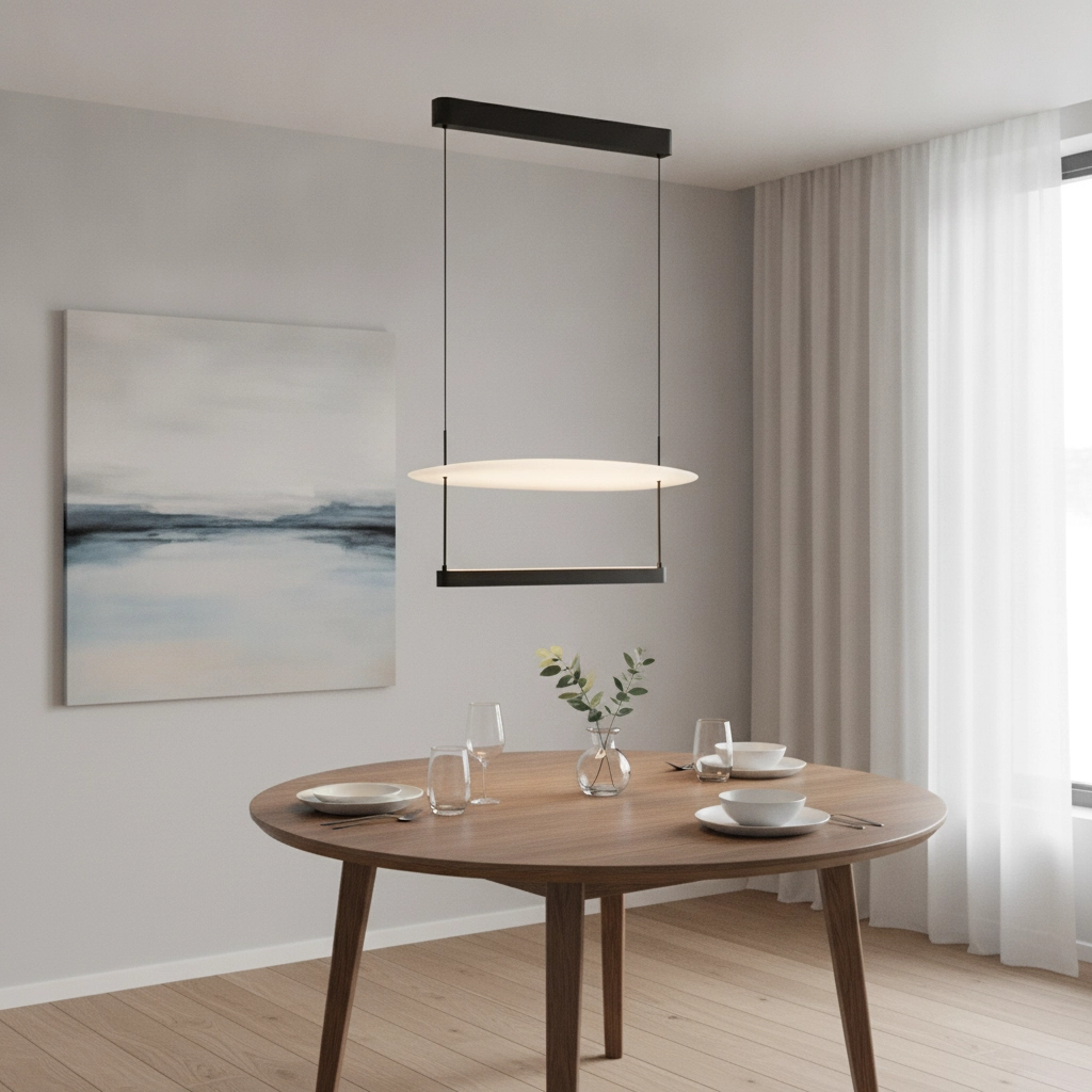 Pendelleuchte Diona Ø 60cm schwarz mit weiß 2700K