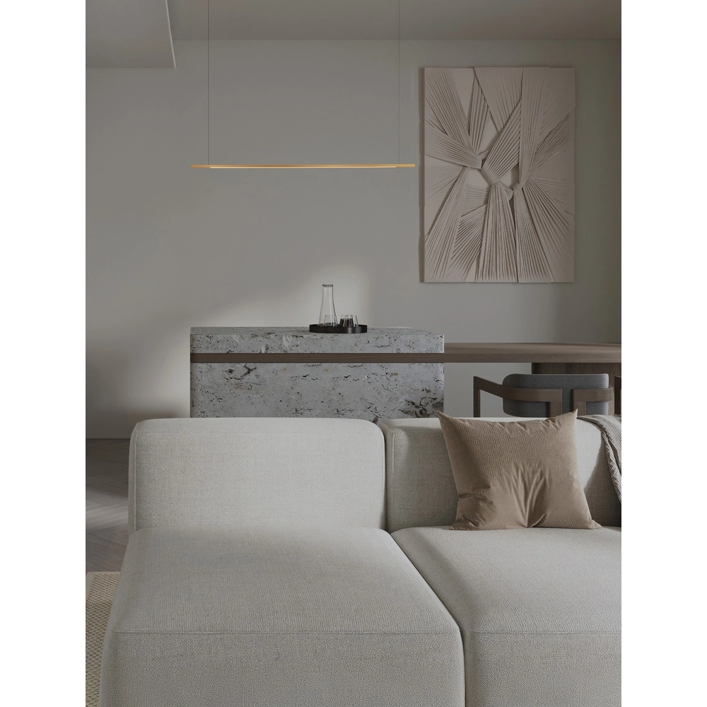 Schlanke Pendelleuchte Brillia gold 120cm Lyora 5212017473783