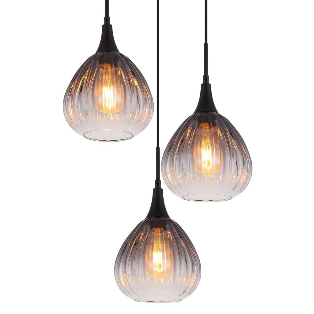 Schwarze Pendelleuchte Olsen 3-flammig Globo 9007371456802