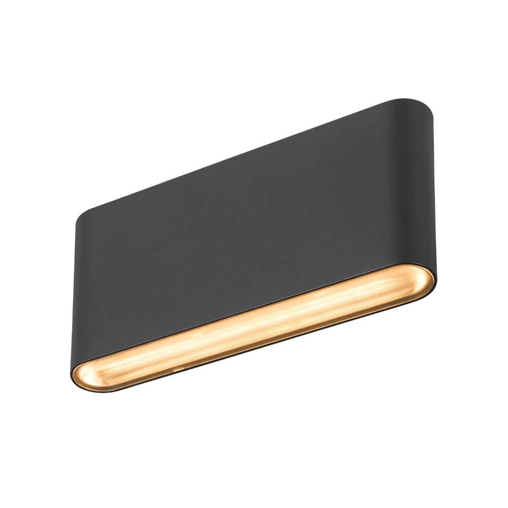 LED-Wandstrahler Oval 18 Oben und unten – schwarz