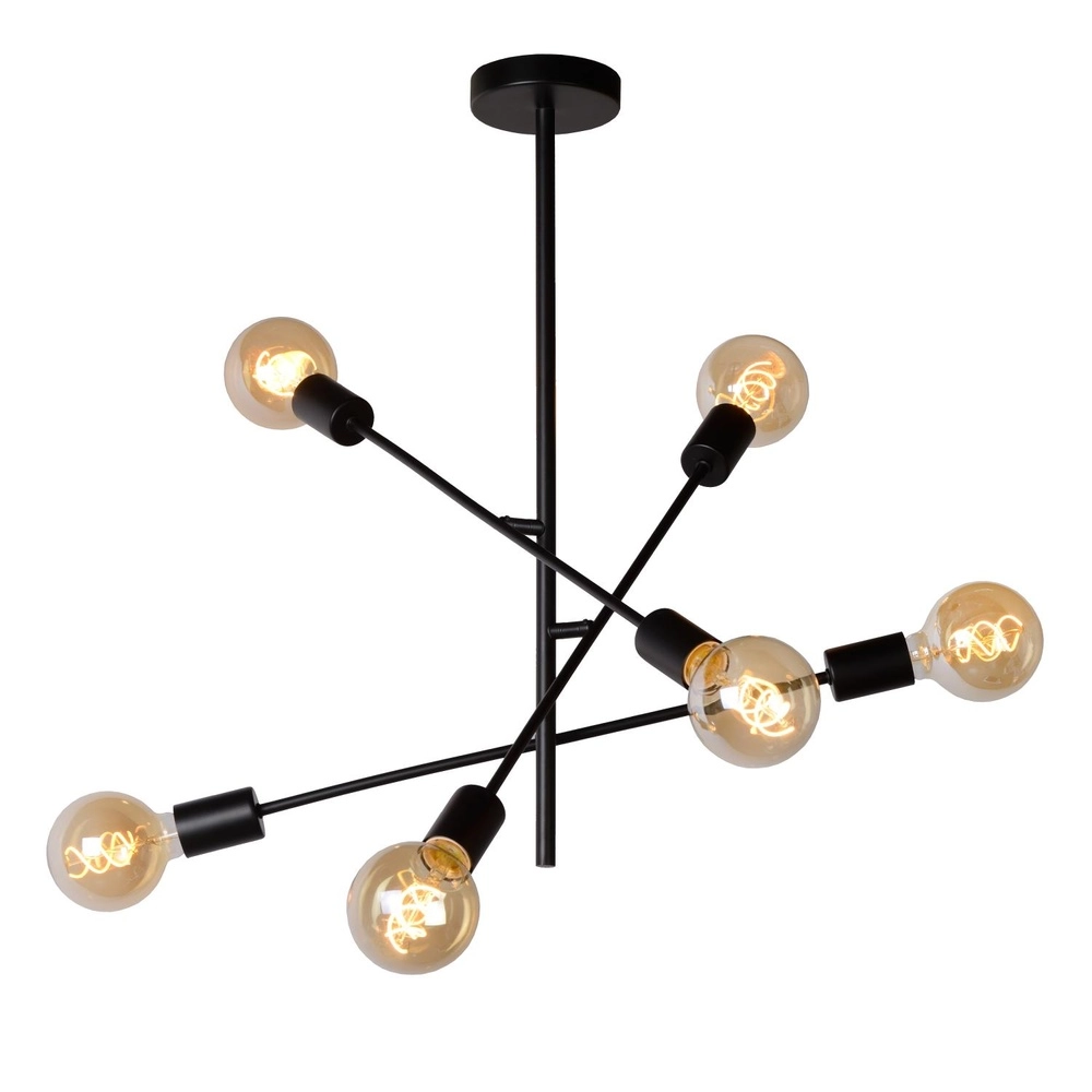 Deckenlampe Lester Black 6-Lights Lucide 5411212211033