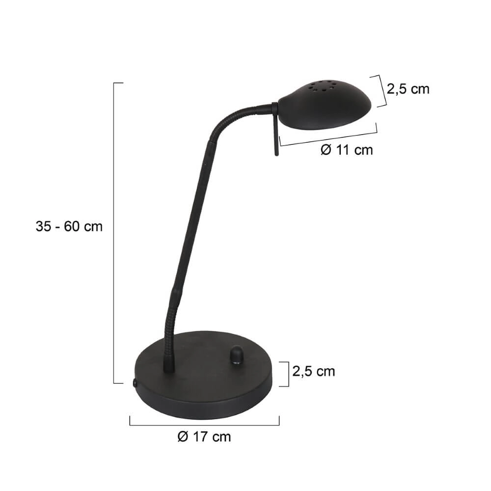 Schwarze Schreibtischlampe Biron Steinhauer 8712746146851