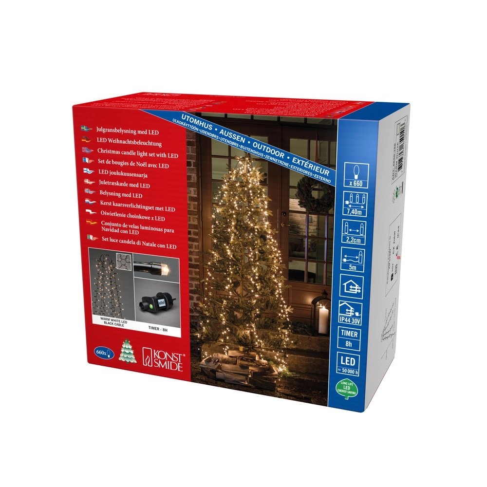 Beleuchtungsset 240cm - 6x 110 led - 2100K für den Weihnachtsbaum KonstSmide 7318306650809