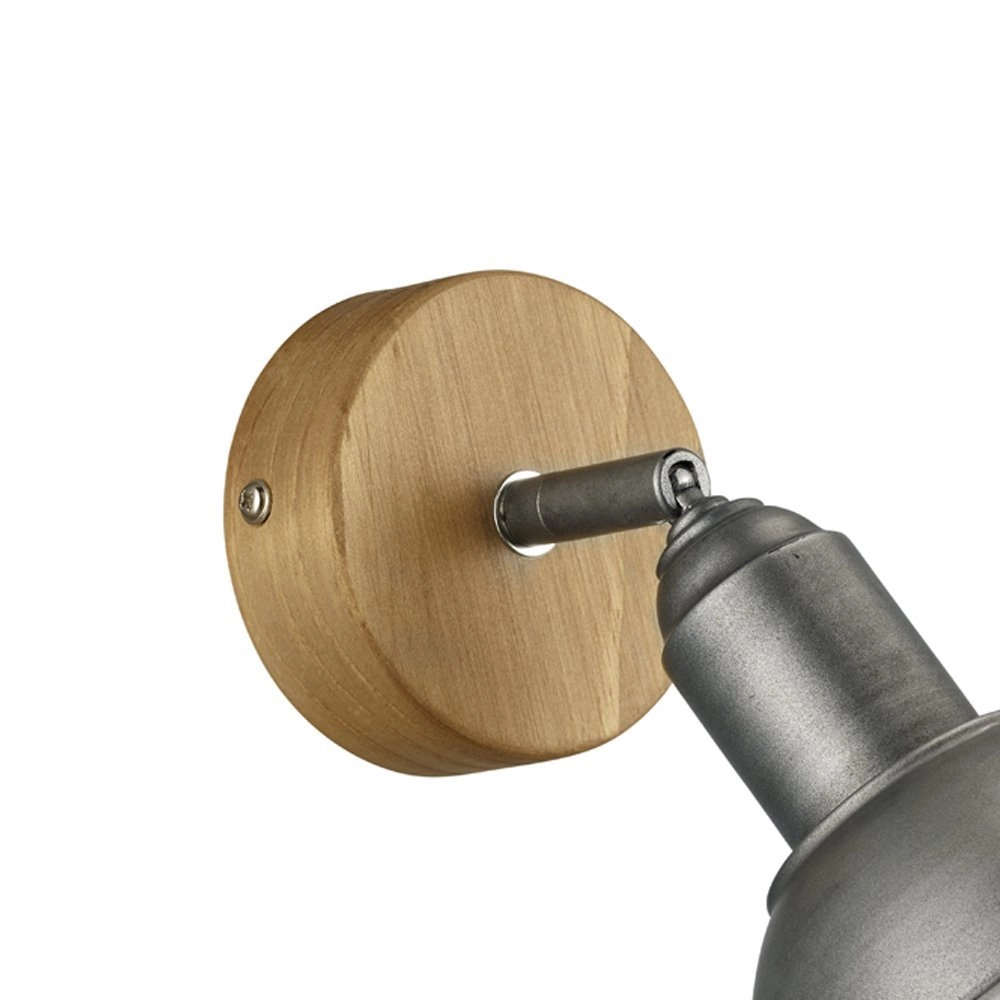 Wandleuchte aus Holz Delhi mit antikem Silberfleck Trio 4017807430196