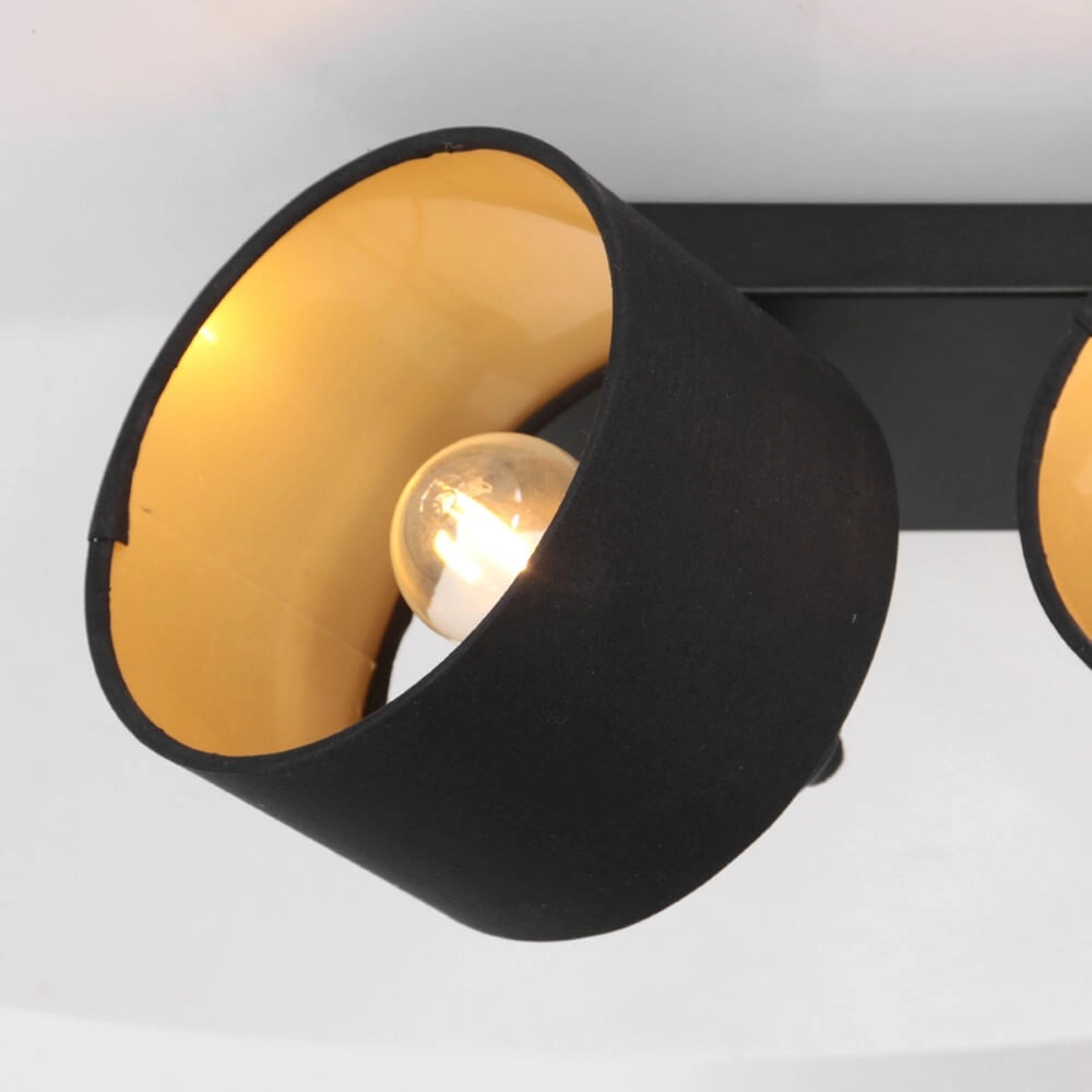 Schwarze Deckenlampe Ornoir 2-flammig Steinhauer 8712746151411