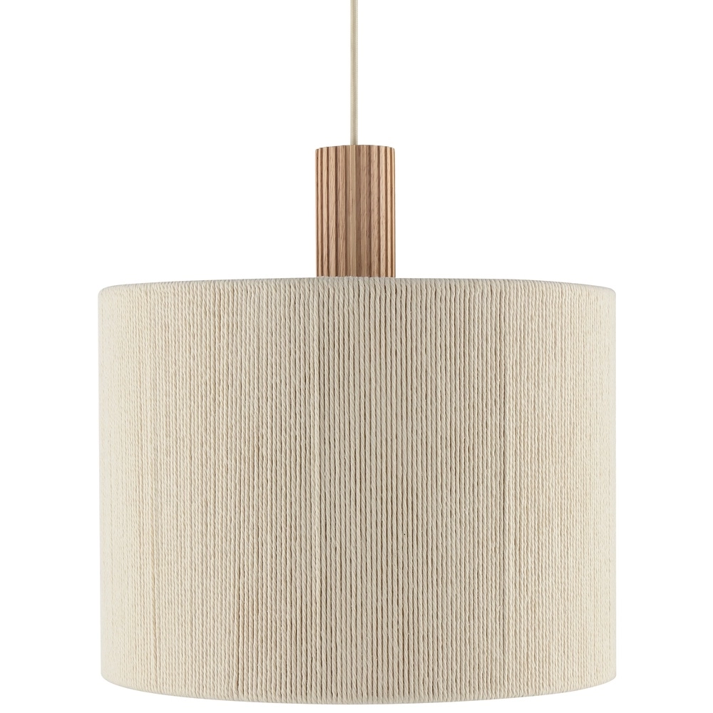 Beige Pendellampe Arlo mit Holz Japandi Ø 35 cm Brilliant 4004353477089