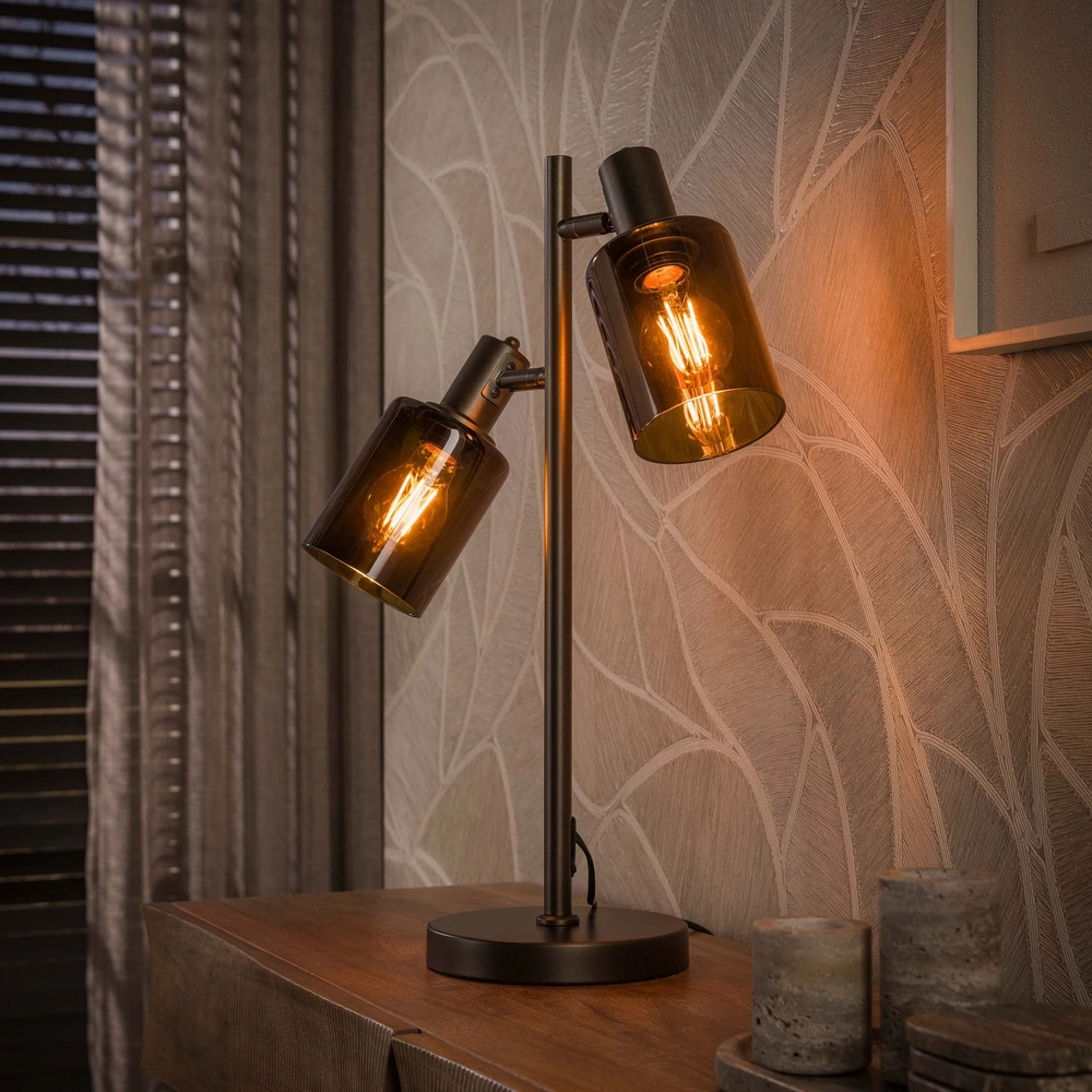 Tischlampe Sepiora Sienna Brown 2-Lichter
