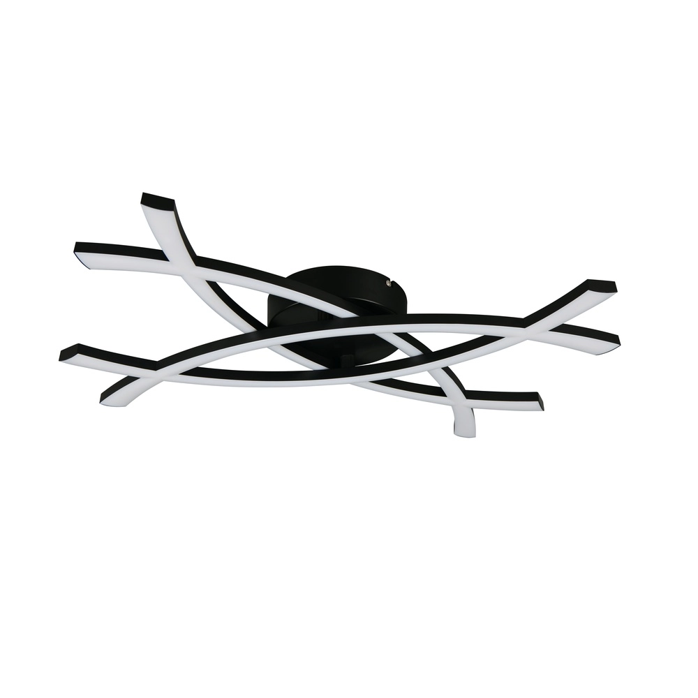 Moderne Deckenleuchte Pollock 40cm schwarz Trio 4017807659023