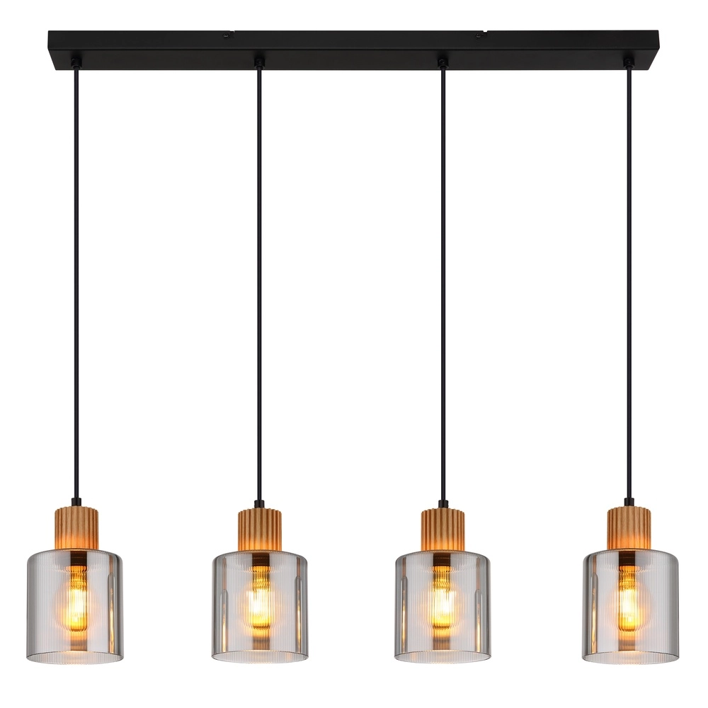 Design-Pendellampe Aleidis 4-Licht Schwarz Globo 9007371515219