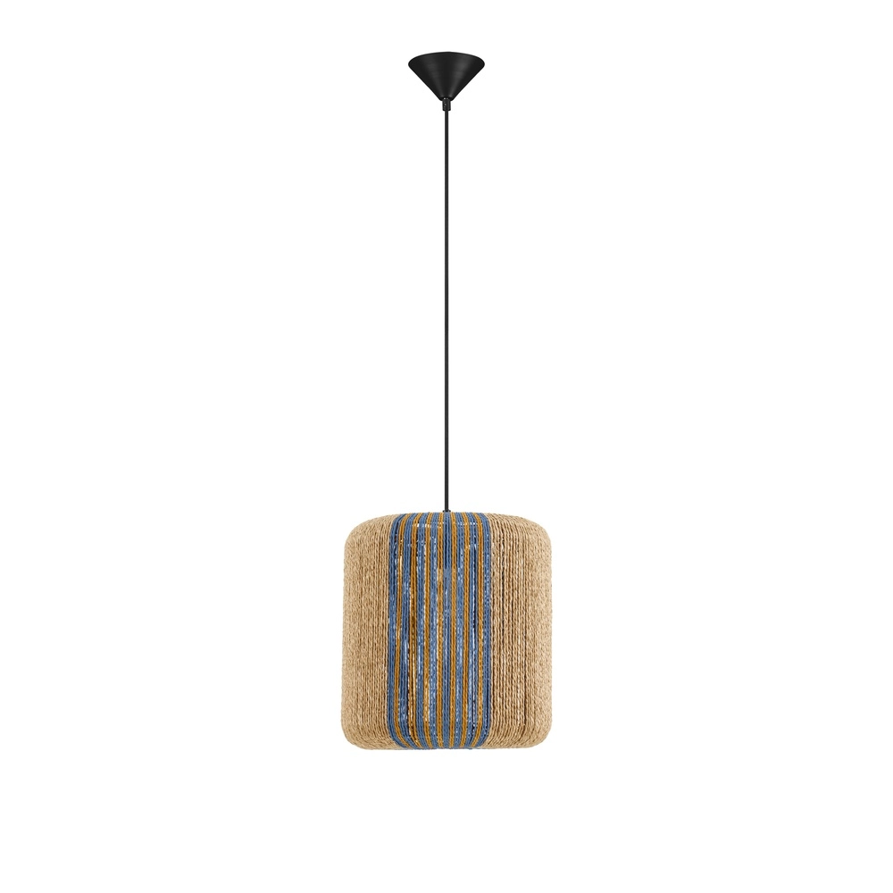 Pendelleuchte Abby Ø 33cm blau mit braun Lyora 5212017477316