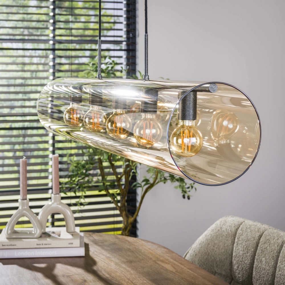 Glas-Pendellampe Tube 120 cm – bernsteinfarbenes Glas Lyora 8716803511774