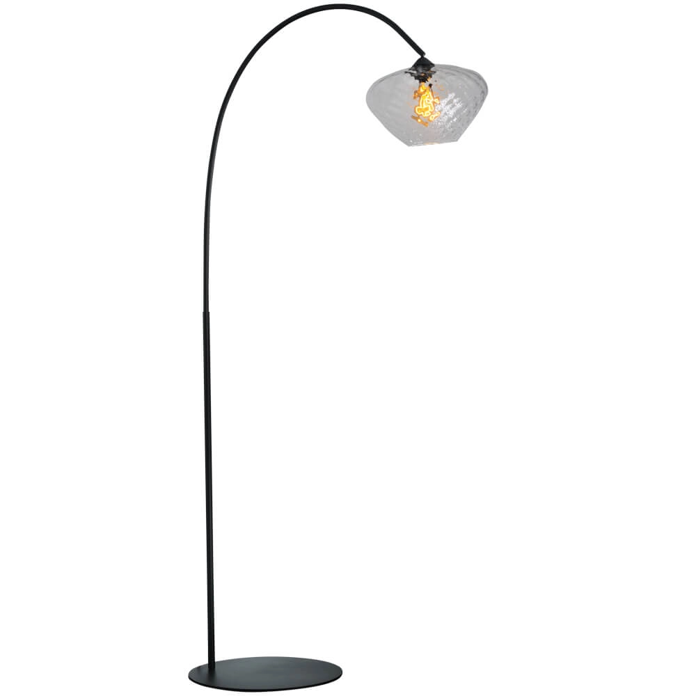 Bogenlampe Porto Blüte aus klarem Glas – Ø 30 cm