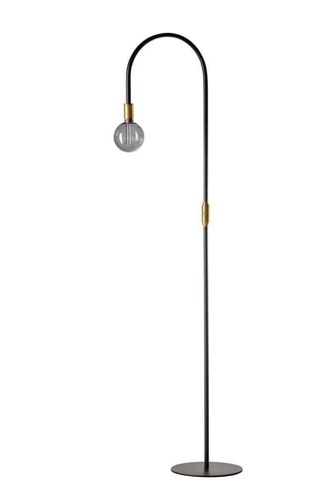 Stehlampe Pike 180 cm schwarz mit gold