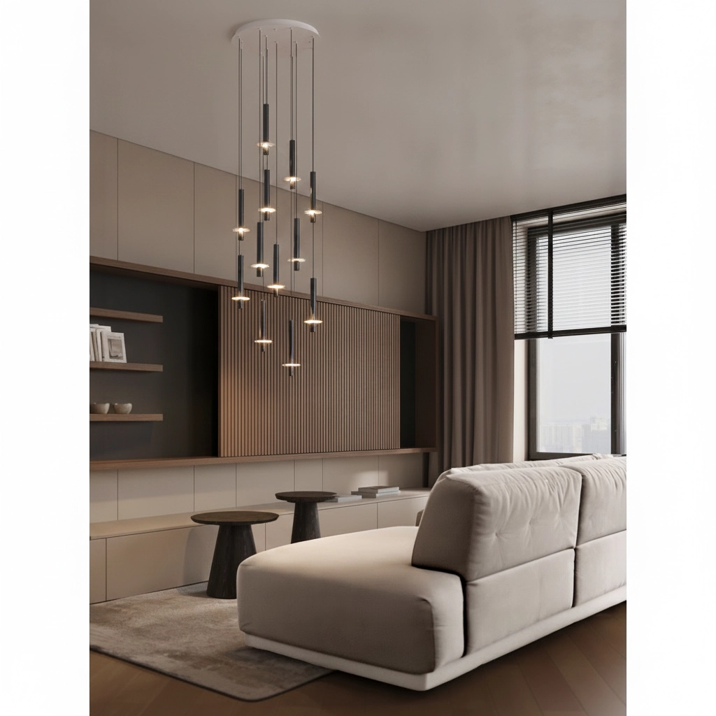 Design-Pendellampe Noemi schwarz mit weißem Ø 62 cm
