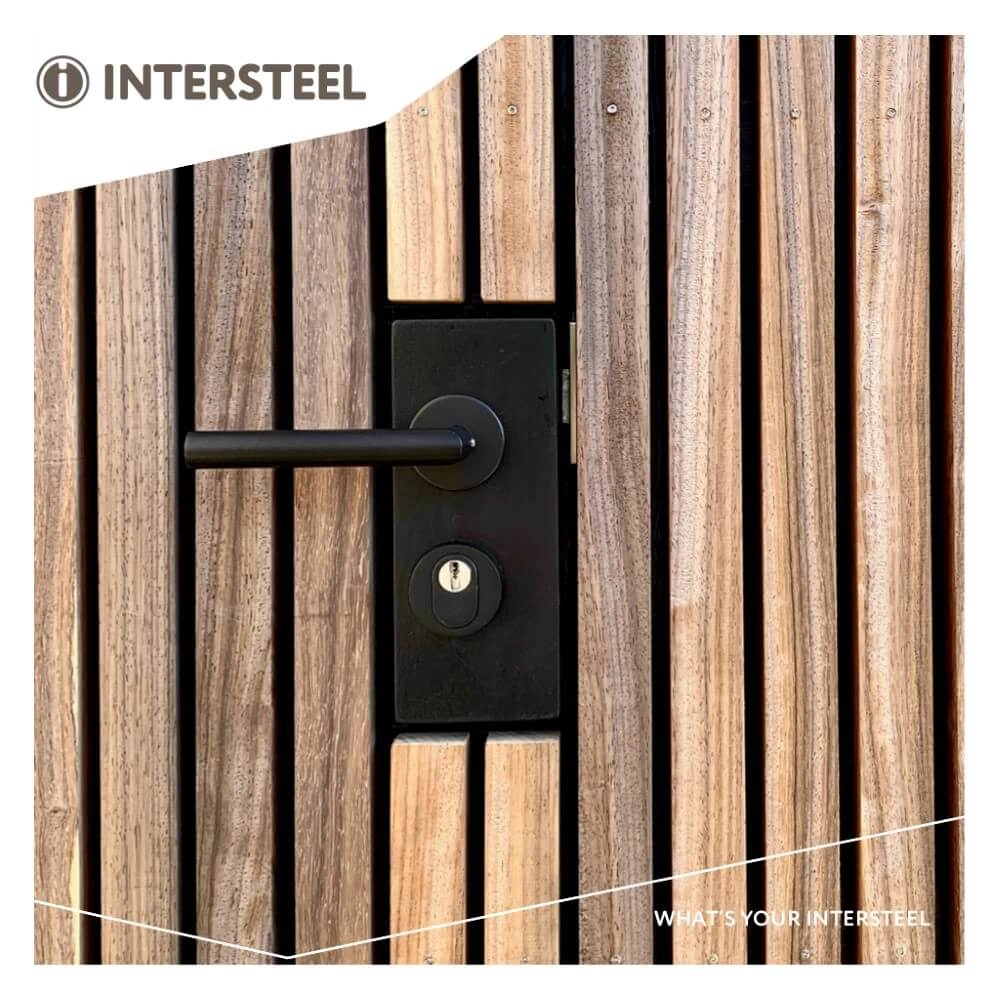 Hecktürbeschlag-Set rund Backura Schwarzer Kernzugschutz Intersteel 8714186540046