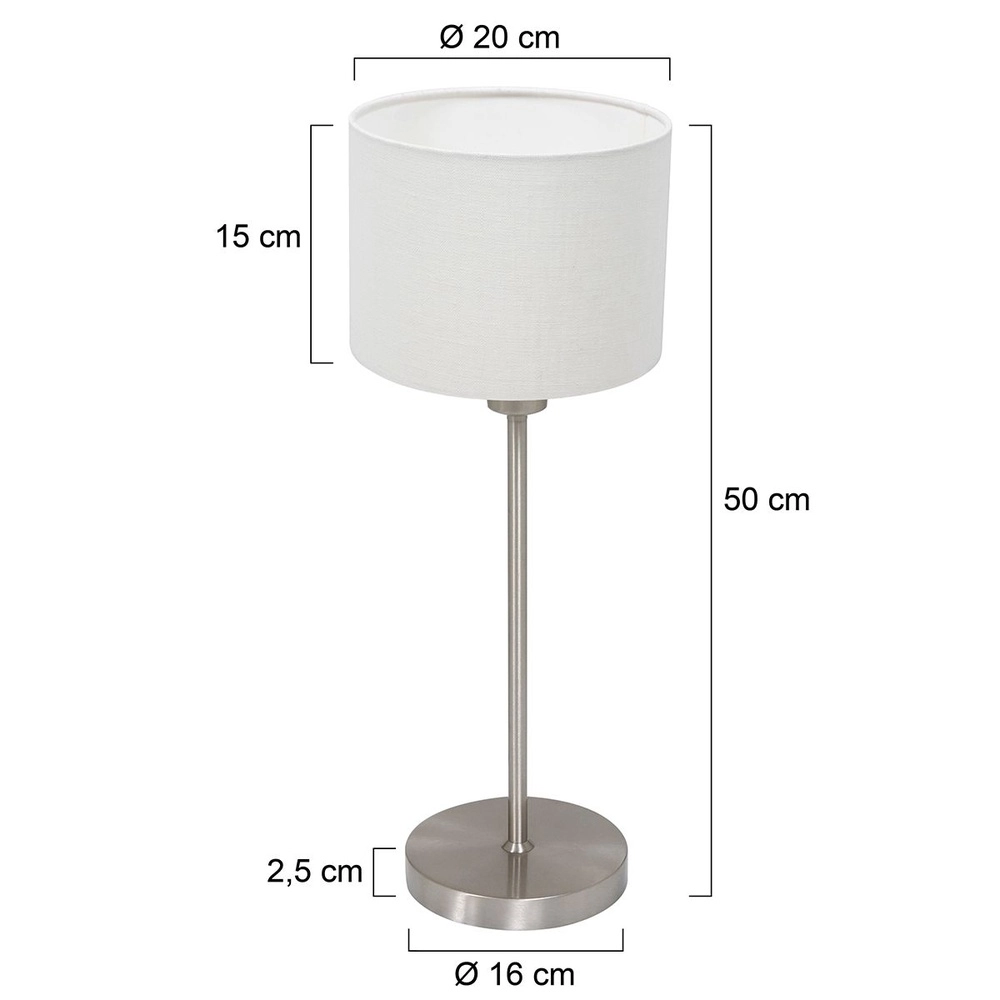 Tischlampe Noor mit weißer Kappe Steinhauer 8712746182088