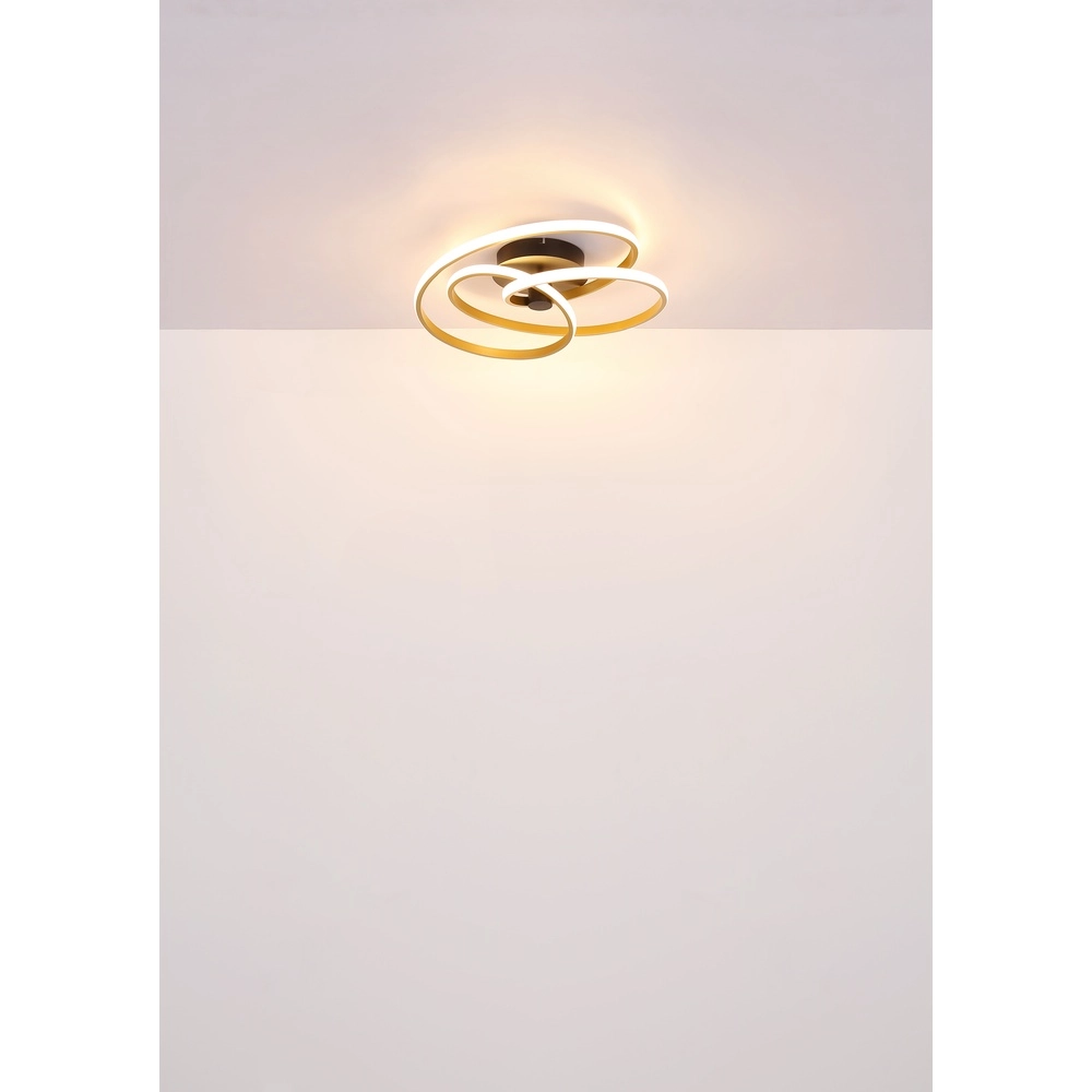 Moderne Deckenlampe Glyxar Schwarz mit Gold Globo 9007371450787