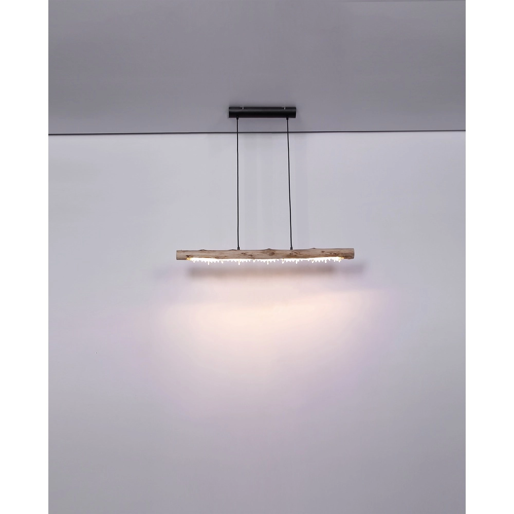 Esstisch-Pendellampe Felicitas Schwarz mit Holz Globo 9007371392889