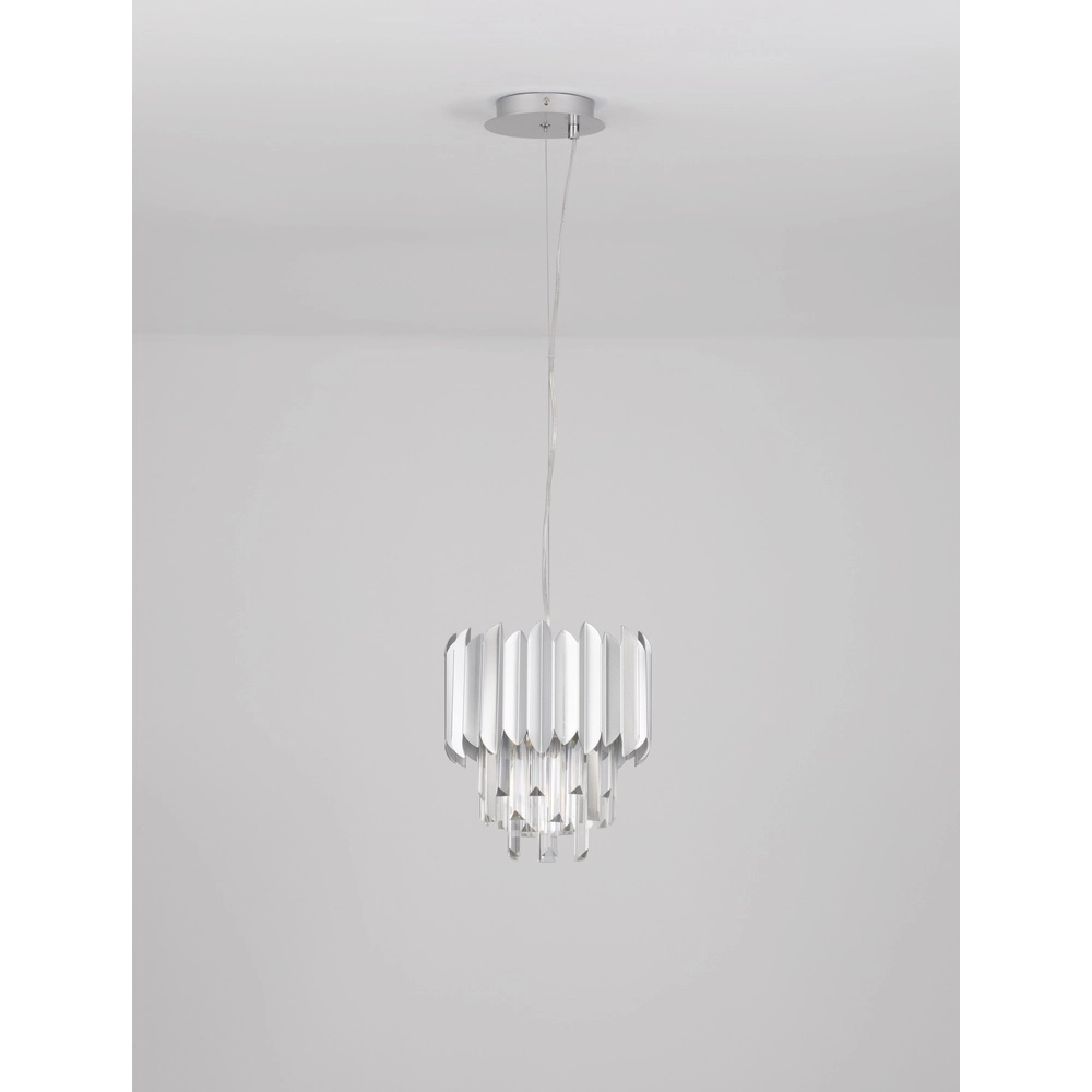 Pendelleuchte Magnolia Chrom und Kristall Ø 25cm Lyora 5212017434913