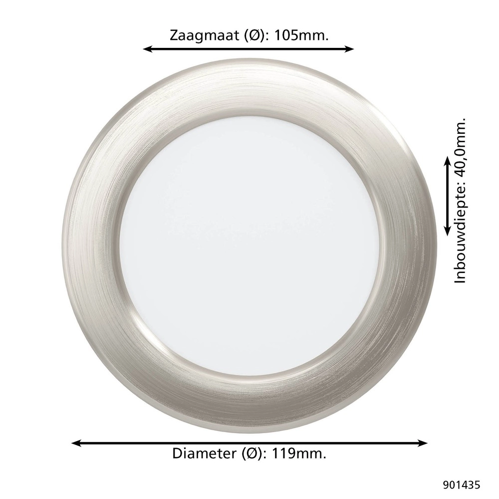 IP44-Einbaulampe Fueva 6-Z Zigbee – Edelstahl – Ø 12 cm Eglo 9008606331031