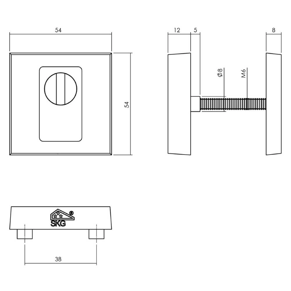 Tür-Set vorne Vurano Vierkant-Zugschutz Edelstahl Intersteel 8714186408353