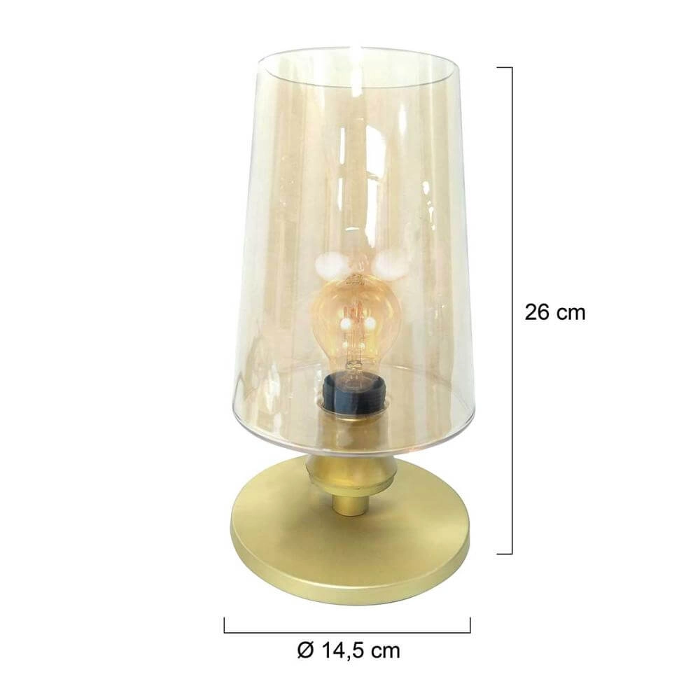 Schlanke Tischleuchte Ancilla Rundes Gold Steinhauer 8712746171068