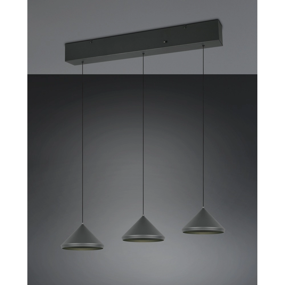 3-flammige Pendelleuchte Laguna schwarz Trio 4017807667646