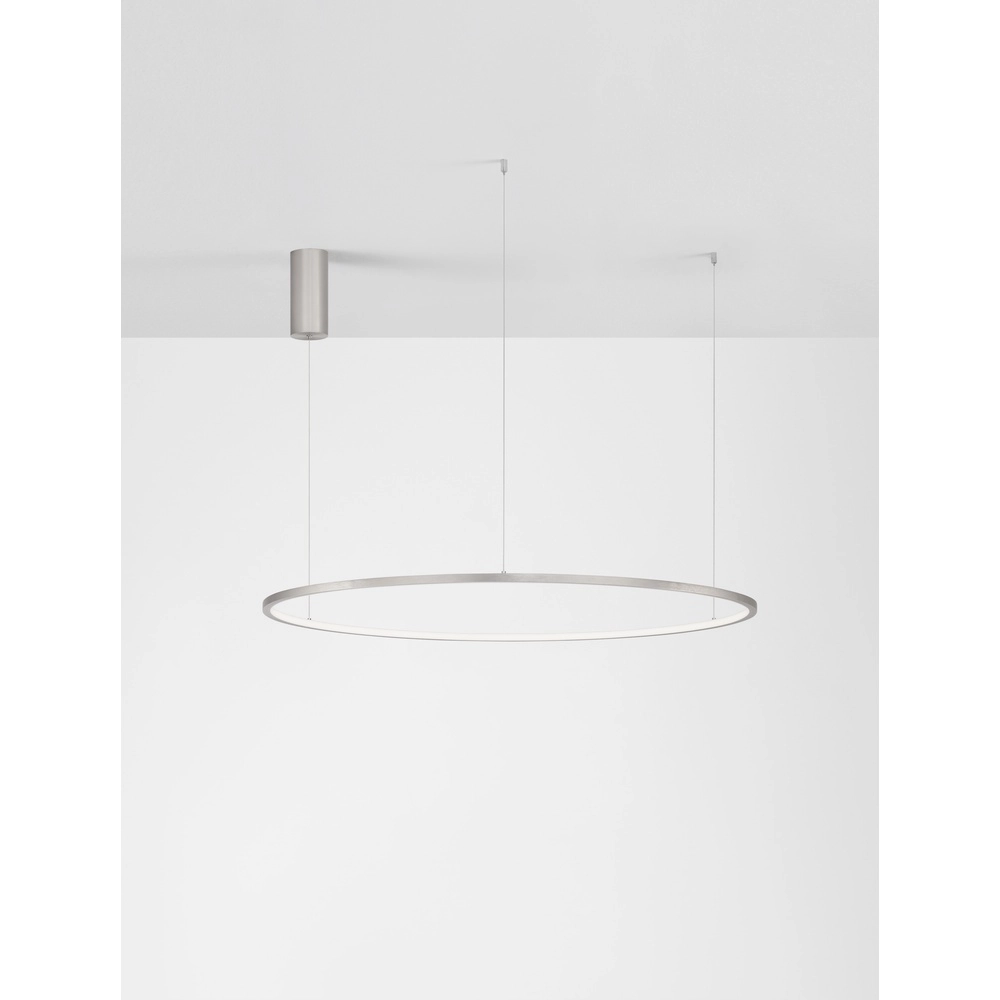Runde Pendelleuchte Tarquin silbergrau Ø 100cm
