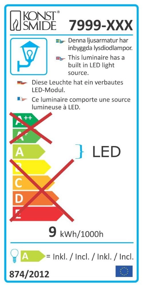LED Gartenlampe Cremona KonstSmide 7318307999372
