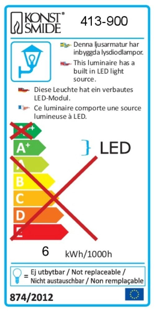 LED-Wandleuchte Vega LED KonstSmide 7318304139009