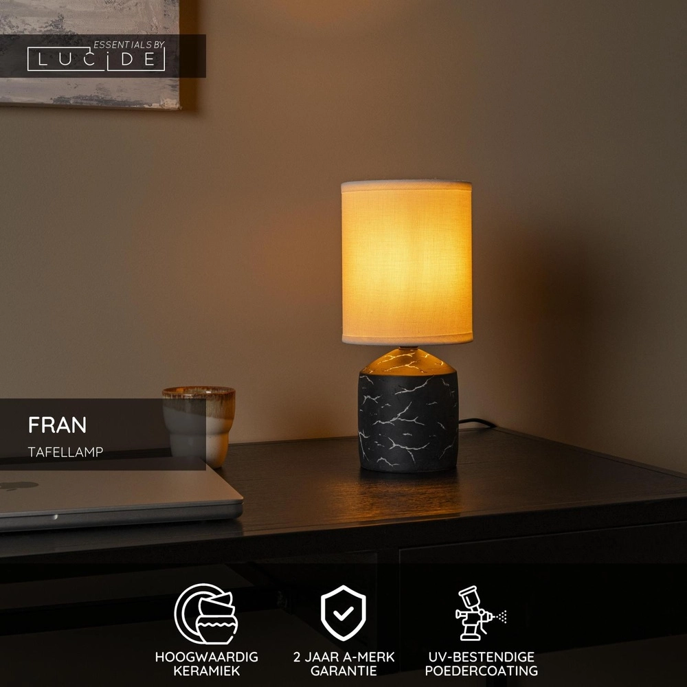 Tischlampe Fran Schwarz Lucide 5411212470324